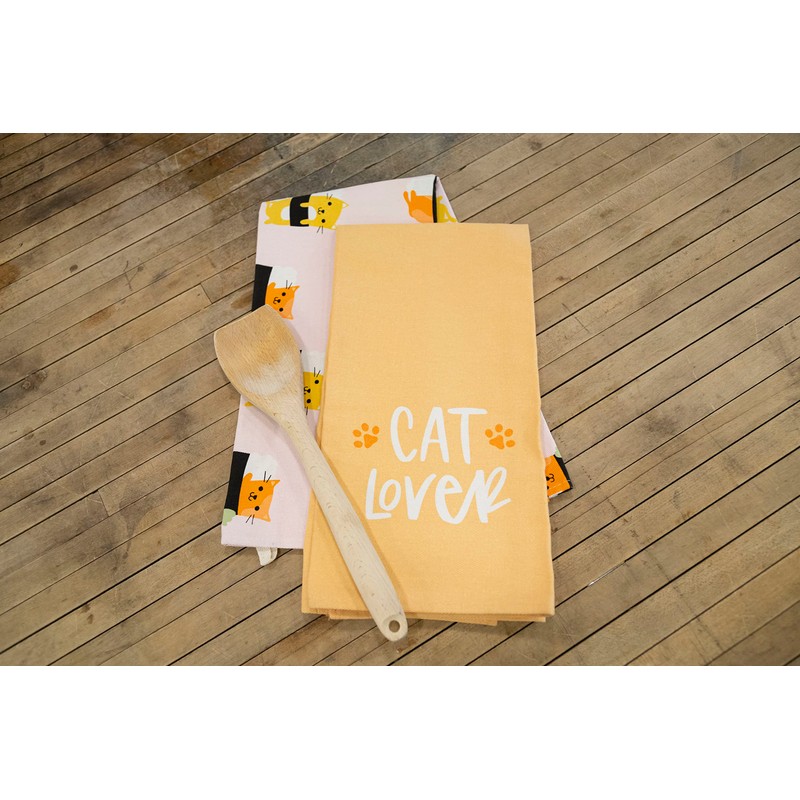 Pearhead Sushi Cats Dish Towels, Set of 2, Cat Lover