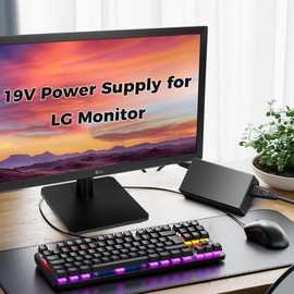 KFD 19V Power Supply Cable for LG Electronics UltraGear Gaming Monitor 22MP410-B 24MK43HP 24GQ50F-B 26WQ500 27MP60GP-B 27GL850-B 27GN750-B 27UL850-W 27GQ50F 27GK65S 34WR50QC Display Adaptor Charger
