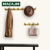 MACAJM Brushed Gold Wall Mount Coat Rack with 6 Hooks,