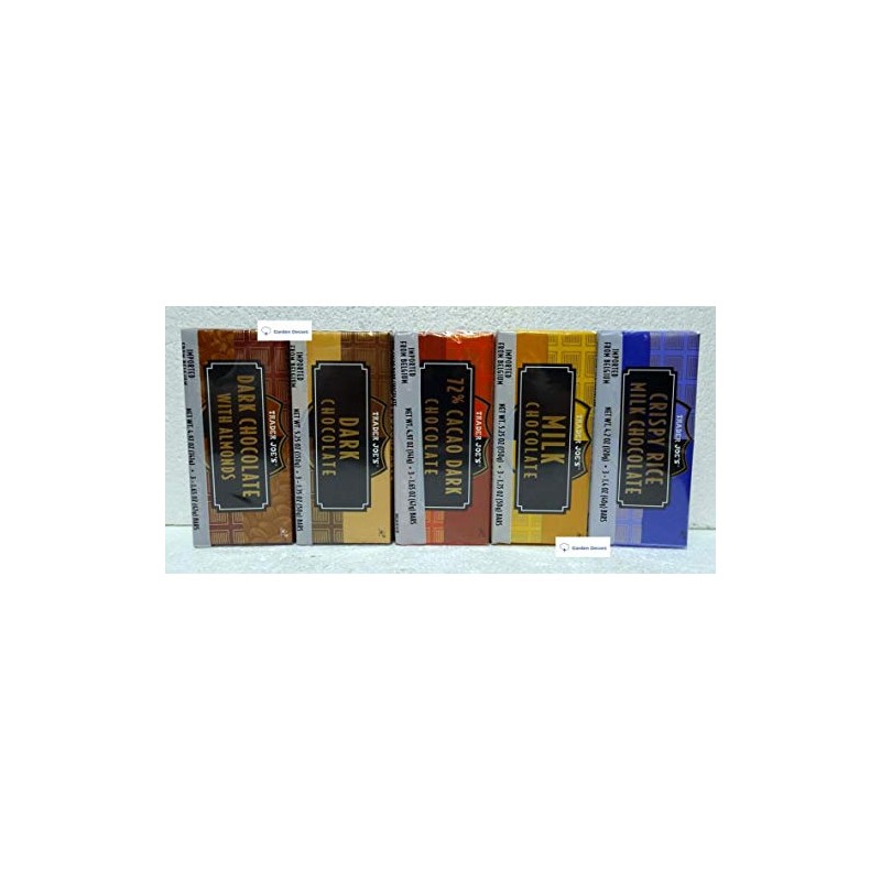 Trader Joe's Belgian Small 5 Flavors Chocolate Bars Combo Set