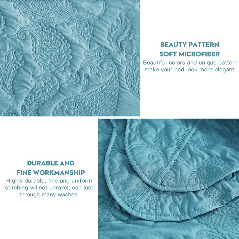 HZ & HY Oversized King Bedspread 138x122 Extra Wide, Quilted