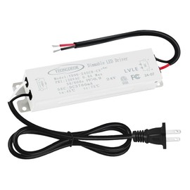 NAWVACE 24V 96W LED Driver Dimmable with Plug 3.3 Feet, 24V 3.7A Constant Voltage LED Light Driver, Dimming 120V AC to 24V DC Power Supply, LED Transformer 24V for Low Voltage Lighting Project