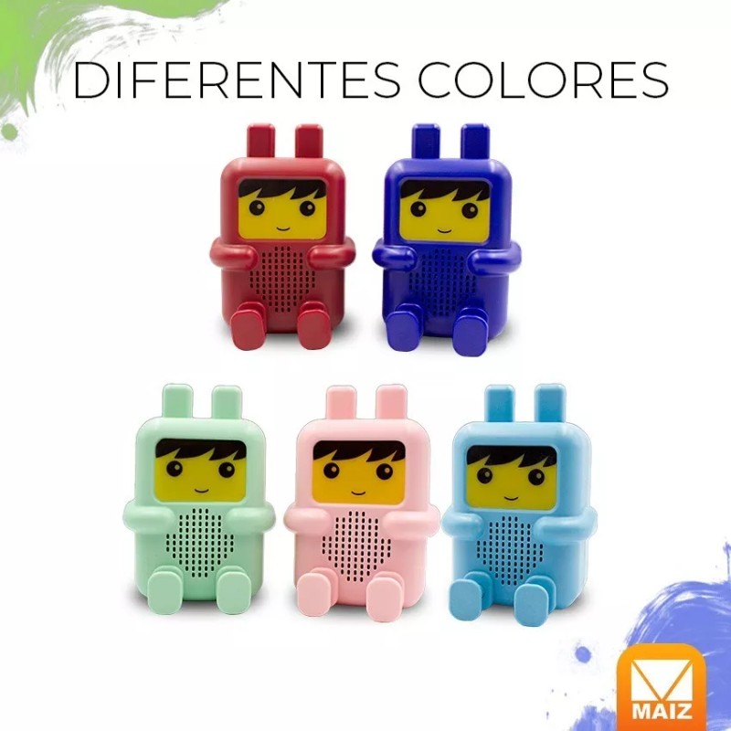 Maíz Bocina Bluetooth Fm Usb Sd Luz Led Caritas Pack