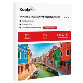 Koala - Papel de presentación fino de doble cara mate para imprimir fotos de 8.5 x 11 pulgadas, 110 hojas, compatible con impresora de inyección de tinta