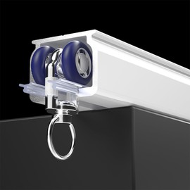 YXHOMME Ceiling Curtain Track Ceiling Mounted Curtain Rail for Curtains, Drapes, and Room Dividers Ceiling or Wall Mount Curtain Track Room Divider-Sliding Curtain Rail for Living room (white, 2m)
