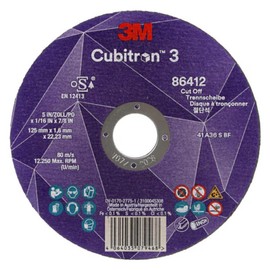 3M™ Cubitron™ 3 Cutting Disc, 86647, 60+, T42, 125mm x 2.5mm x 22.23mm (Pack of 5)