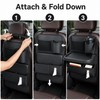 Foldable Leather Car Seat Back Organizer With Table for Rear-Seat