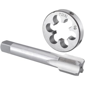 Burkit M21 X 1 Tap and Die Set, M21 x 1.0 Machine Thread Tap and Round Die Right Hand