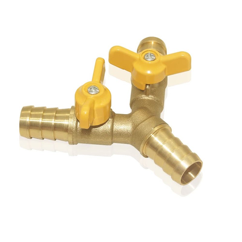Hooshing Brass 3 Way Shut Off Valve 3/4" Hose Barb