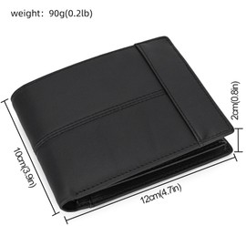 newsbirds Wallets Genuine Leather for Men Minimalist RFID Blocking Leather Wallet with 13 Credit Card Slots, 2 Bill Compartments, 1 ID Window, 1 Coin Pocket, black, Minimalist
