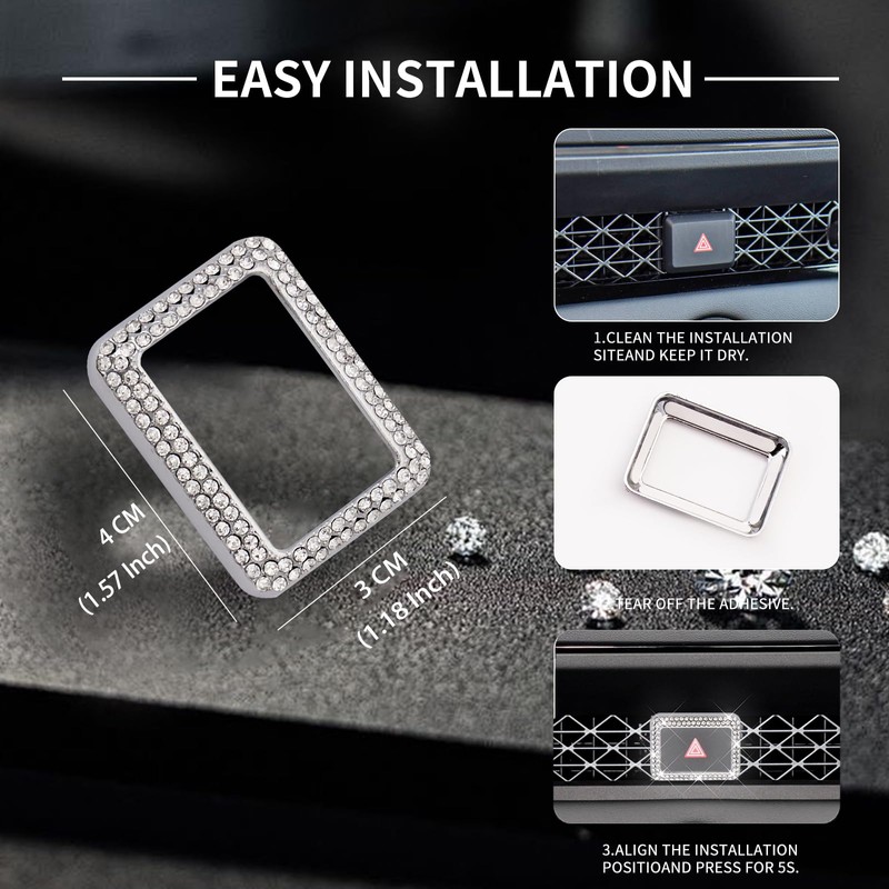 ZSJO Bling Hazard Warning Button Cover Sticker Fit for 11th