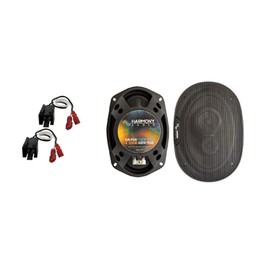 Harmony Audio HA-R69 Compatible with Chrysler Town & Country 2002-2007 Rear Side Panel Car Stereo Rhythm Series 6x9 Replacement 450W Speakers and HA-726512 Factory Speaker Replacement Harness