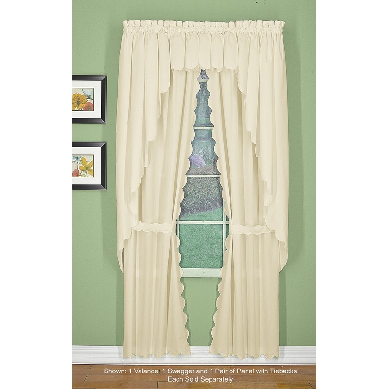 Today's Curtain, Orleans Scallop Curtain, Ecru Valance, 60" W x