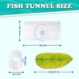 Swirge Betta Fish Acrylic Tube Tunnel, Clear Fish Toys Hole for Betta Fish Hide Cave Tank Accessories Observation Decoration (Clear)