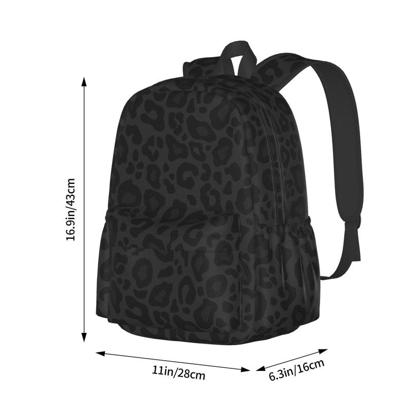 Jbofyee Leopard Black Texture Laptop Backpack For Men Women, Lightweight