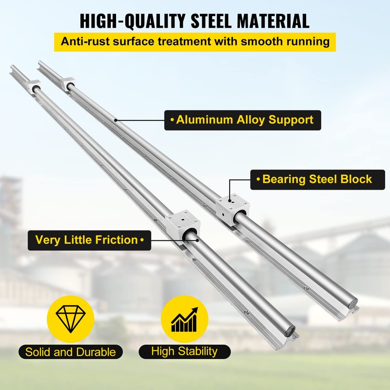 VEVOR Linear Rail, 2 PCS SBR 20-2200mm, Linear Guideway Rail,