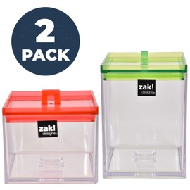 HOCHSTE Airtight Food Storage Containers for Kitchen and Pantry ransparent Stackable, BPA Free Containers, Keep Food Fresh, Dry and Organized- Durable Red - Green M