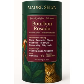 Colombian Specialty Pink Bourbon Coffee Whole Bean Medium Roast Arabica Gourmet Fresh Roasted Single Origin Premium Low Acid Exotic Notes Rich Aroma Smooth Flavor High Altitude Gift Ready 8.8oz 250g