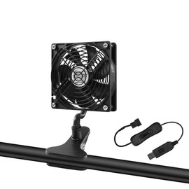 4.72" Clip on Fan 5V USB Boost 12V 3Pin Adapter Desk Clamp Fan with On/Off Switch Cable for Desk, Bed, Car & Camping and More