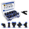 Brintek 25PCS Push to Connect Fitting Kit, 3/8" or 10mm