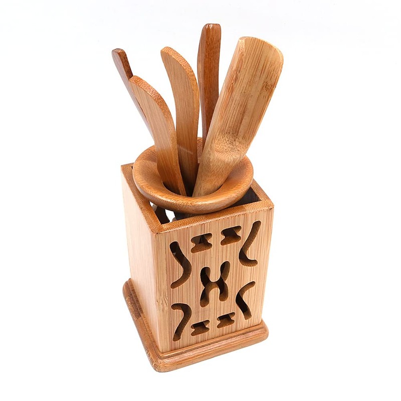 Alnicov Set of 6 Natural Bamboo Tea Utensils Pure Kungfu