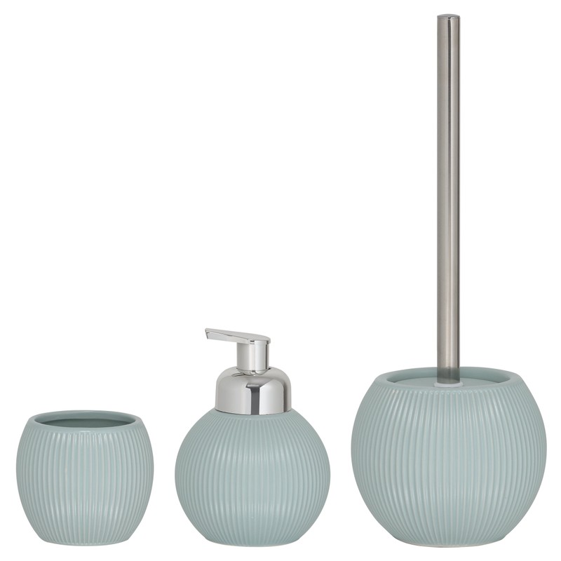 Sealskin Convex Soap Dispenser, Ceramic, Light Blue, 10.7 x 15