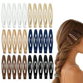 30 Pcs Hair Clips for Women, 2.36 Inch Neutral Color Glossy Metal Snap Barrettes for Women and Girls Hair Accessories (Neutral Color)