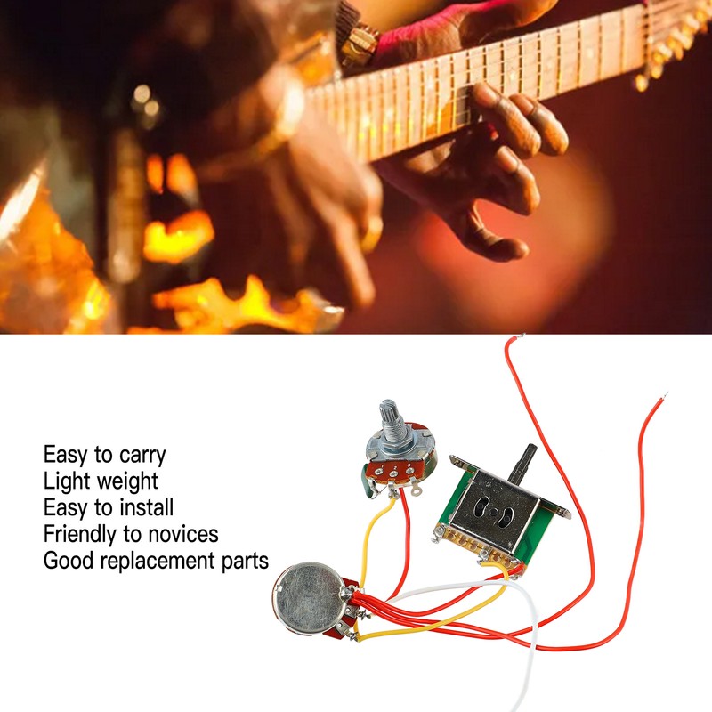 3 Pickup Guitar Wiring Harness 3 Way Switch A500K B500K