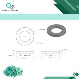 KINETICS LINE Fibre Flat Seal 3/4 Inch Special (24 x 16 x 3 mm) Pack of 100 Sanitary, Heating, Air Conditioning, Ventilation, Piping and Garden (up to 180 °C)