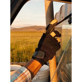 Golden Stag Deerskin Mechanic Gloves-2150 XX-Large Work Gloves for Men, Stretch Knit Back, Seamless Palm with Velcro Wrist Strap, Neoprene Knuckle, Ideal for Construction, Farming, Gardening