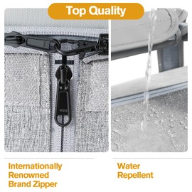 Richeart Garment Bags for Travel - Water Repellent Garment Bag with Shoe Compartment - 2 in 1 Convertible Suit Bag Travel with Shoe Bags - Medium Light Gray