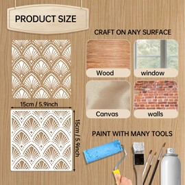 25 PCS Geometric Stencils for Painting, Plastic Reusable Stencils for Crafts on Wood, Furniture, Floor, Tile and Other DIY Home Decor Projects