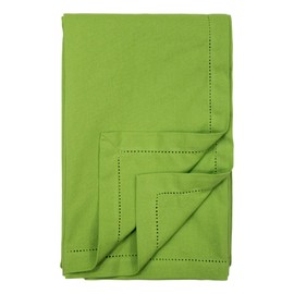 Ragged Rose Cotton Tablecloth for a 6-7 Ft Table - Versatile Table Cloth with Simple Embroidered Hem - Indoor & Outdoor Table Cloth for Living Room, Kitchen, & Garden