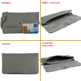 modamoda de - T257 - Genuine Leather Shoulder Bag Small Made in Italy, purple