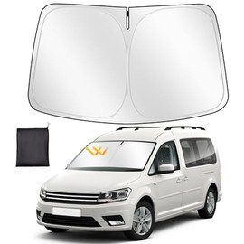 ZATOOTO Windshield Sun Shade Custom Fit for VW Caddy 2003-2020, Car Sun Shades Windscreen Foldable, Thickened Reflective Polyester Blocks UV Rays Keep Car Cooler