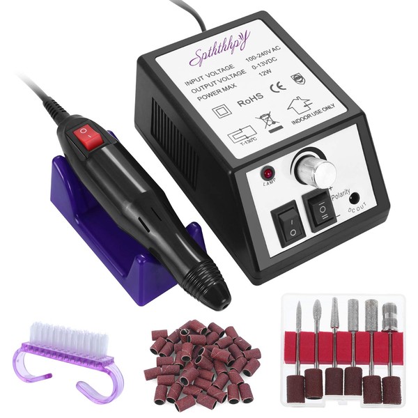 SPTHTHHPY Electric Nail Cutter, Professional Electric Nail File Cutter Manicure Pedicure Set for Acrylic Gels Callus 20000 rpm Nail Studio Personal DIY Manicure