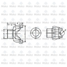 Mako 2-4-02009 Driveshaft End Yoke Splined Bore 1330 Series 1.146x26spl Toyota Tacoma