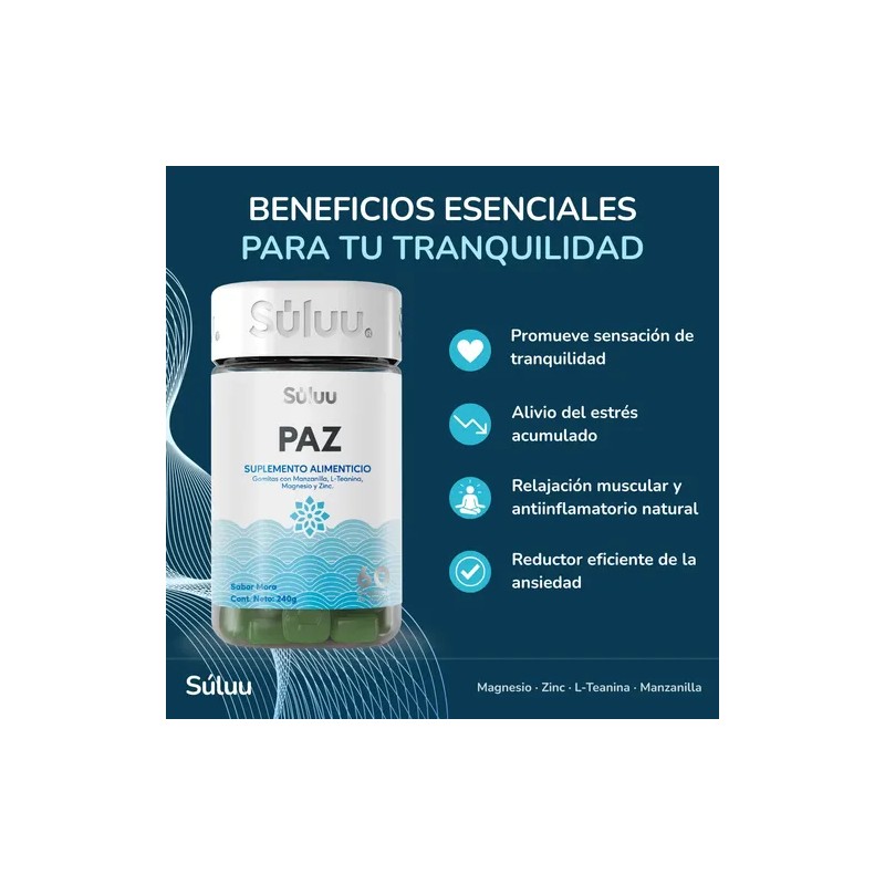 Ansiedad Suplemento Gomitas Anti Estrés Magnesio Sin Gluten