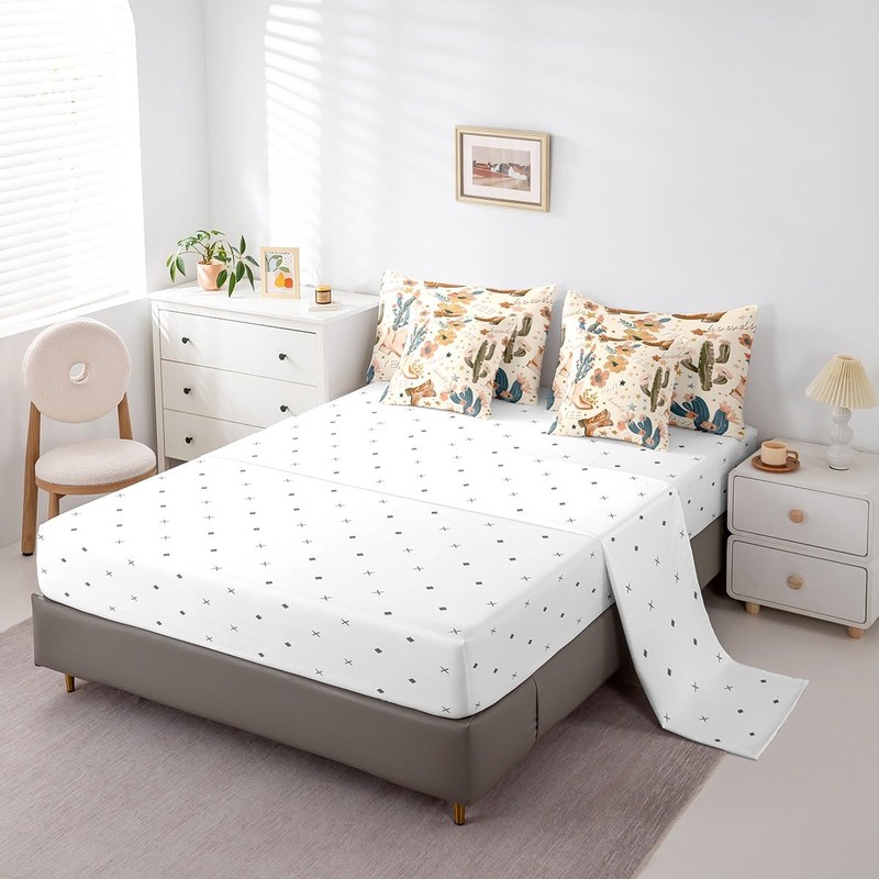 Manfei 7pcs Cowgirl Comforter Set Full Size, Country Western Cowboy