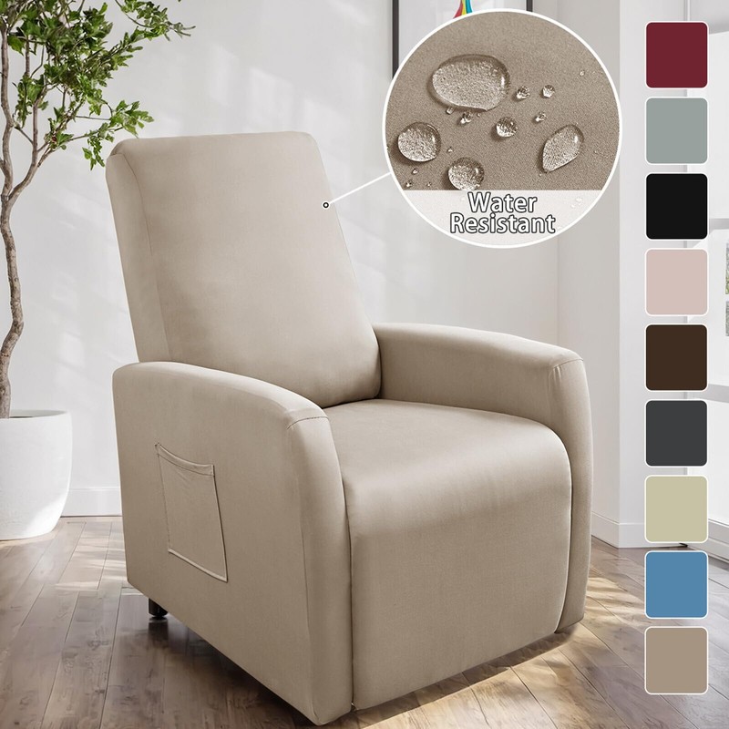 Waterproof Small Recliner Chair Covers, 4 Piece Stretch Recliner Slipcovers
