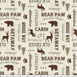 Wilmington Prints Wildlife Trail Words Allover, Fabric by The Yard (Cream)