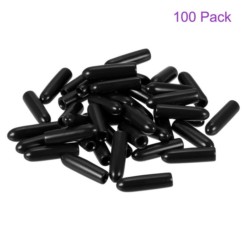 DMiotech 100 Pack 2mm ID Black Screw Thread Protectors Rubber