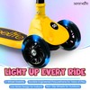 SereneLife 3 Wheel Foldable Kids Scooter - Foldable Seat, LED
