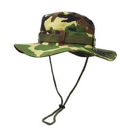 UltraKey Boonie Hat, Outdoor Wide Brim Sun Protect Hat, Double Layer Classic US Combat Army Style Bush Jungle Sun Cap for Fishing Hunting Camping Camouflage