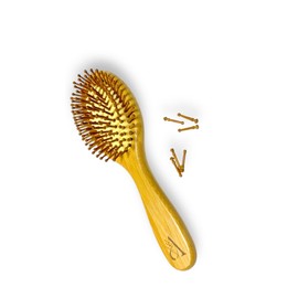 Anbeel Bamboo Brush for Hair - Natural Wooden Bristles - Scalp Massager hair growth & Detangling brush - Curly Hair brush, Straight & Wavy Hair - zero waste products - 3 pcs - Brush for Curly hair