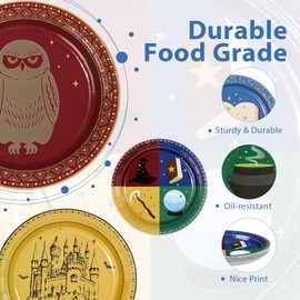 Greencian 60Pcs Magical Wizard Paper Plate 7" Wizard Heavy Duty Paper Plate
