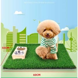 Artificial Grass Dog Toilet Balcony Dog Toilet Replace Lawn Puppy Toilet Reusable Training Pee Pads for Small Large Older Dogs for Elderly, Small, Large Dogs + 1 x Black Folding Bowl