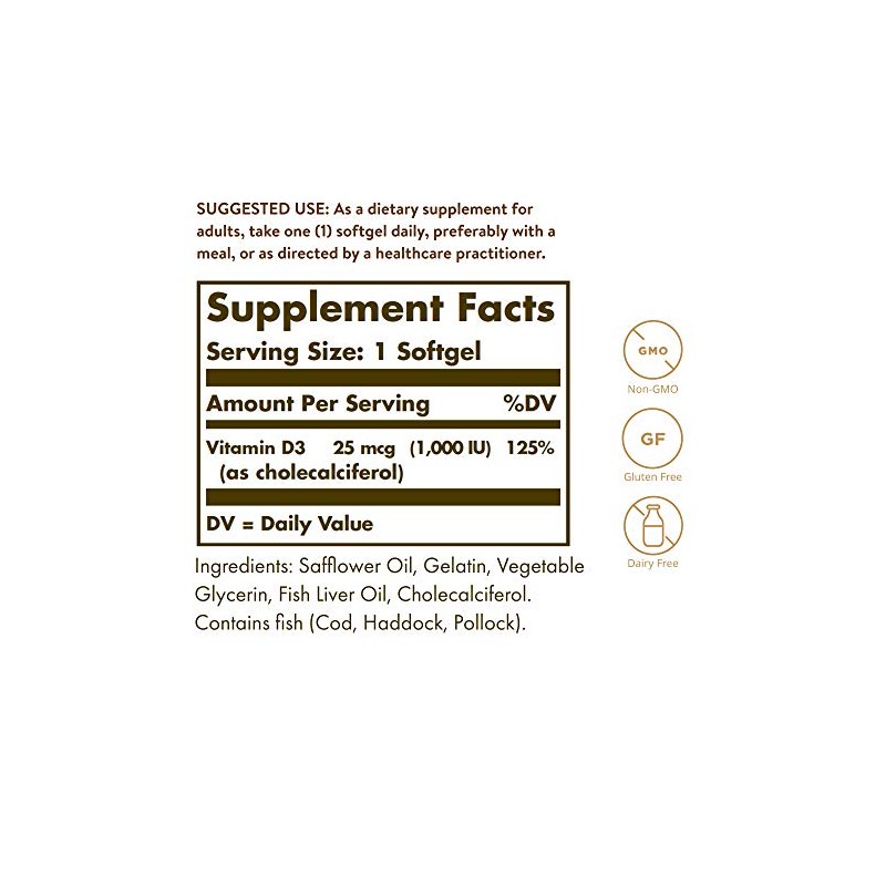 Solgar VIT. D3 25 UG/(1000iu) 100 Softgel