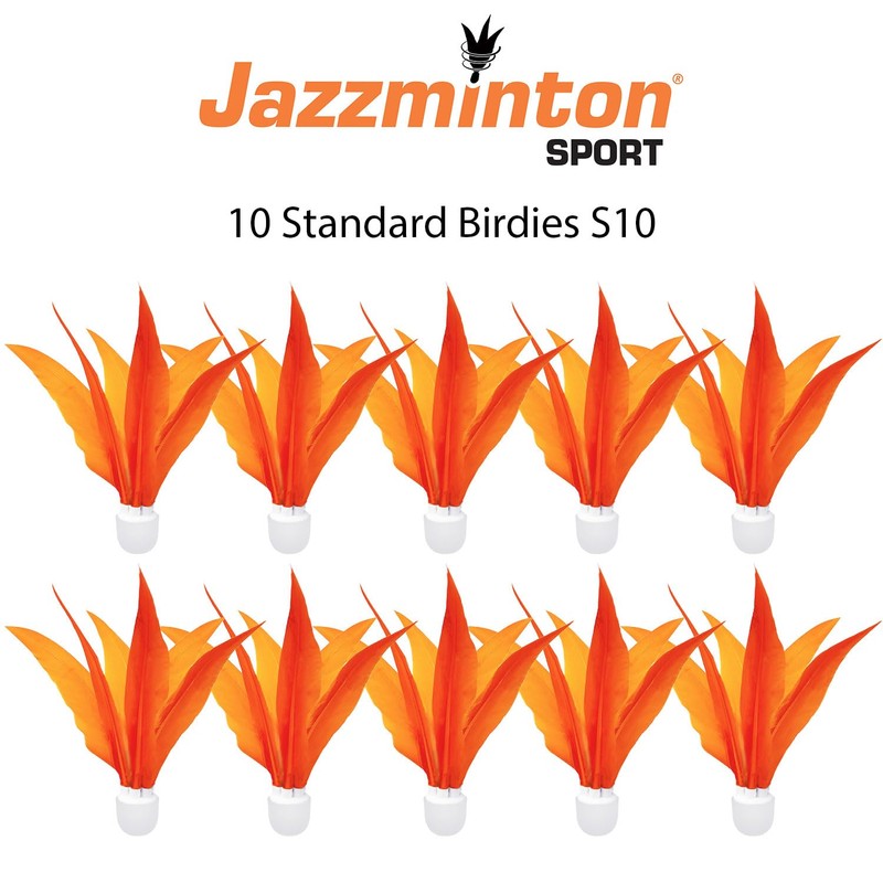 Jazzminton® Sport - 10 Standard Birdies S10 - Indoor Feather