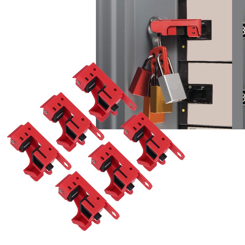 6Pcs Circuit Breaker Lockout Bundle Grip Style Standard Lock Tag